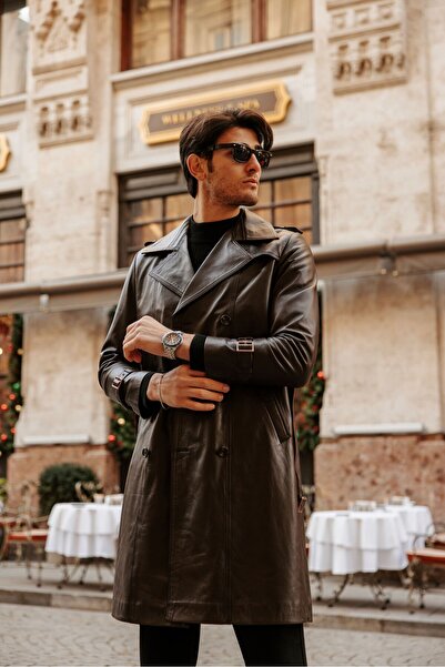 CE-YIL DERİ ÜRÜNLERİ ERKEK HAKİKİ DERİ TRENÇKOT