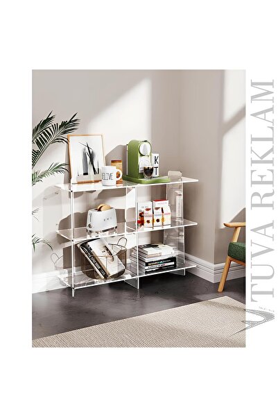 TUVA REKLAM Tuva Reklam Şeffaf Akrilik Pleksi Modern Kullanışlı Açık Raflı Şi...
