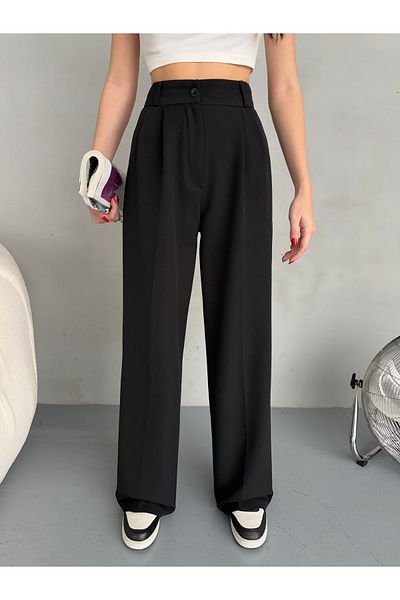 alanora Women's Loose Wide Leg Palazzo Fabric Trousers