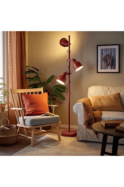 IKEA yer ve okuma lambası, kahverengi-kırmızı E14 opal  LED avize ampul önerir Ampul ayrı satılır.