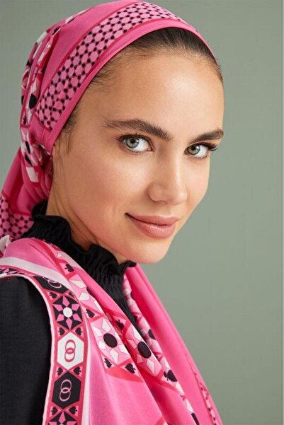 Imannoor Imannoor Labirent Pattern Crepe Silk Swallow