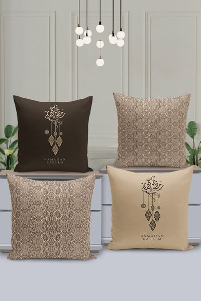 Filamente Set de huse de pernă cu model special Ramadan din 4 piese - imprimate digital pe două fețe