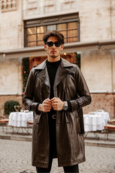 CE-YIL DERİ ÜRÜNLERİ ERKEK HAKİKİ DERİ TRENÇKOT