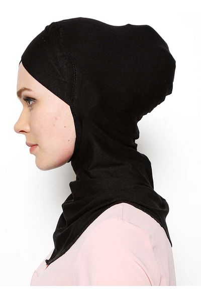 Ecardin Black Cross Hijab Turban - St 232