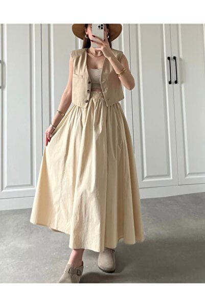 BLUEPERYY Poplin Kadın Etek