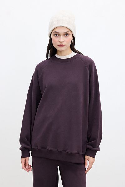 Manuka Hanorac de bază oversize roșu Claret