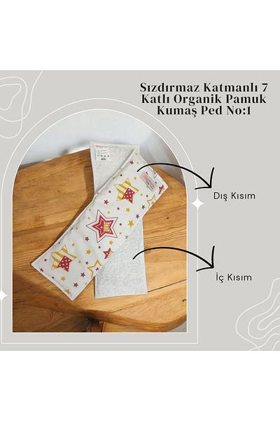BEZHANE Baby 7 Layer Washable Baby Pad Yellow Red Star Pattern Number 1