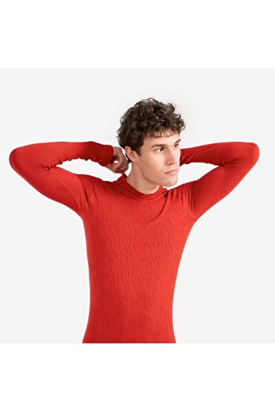 Decathlon Yetişkin Uzun Kollu Termal Üst İçlik - Kırmızı - Keepdry - Futbol İçliği