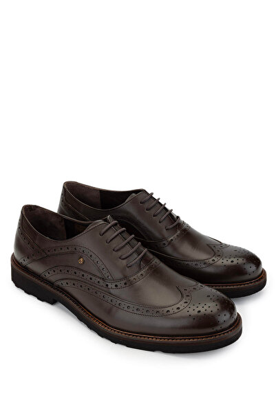 Tamer Tanca Erkek Hakiki Deri Kahverengi Klasik Ayakkabı