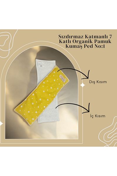 BEZHANE Baby 7 Layer Washable Baby Pad Yellow Star Pattern Number 1