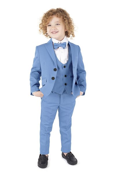 Merdia Boy's Jacketed Tuxedo Suit Jacket, Pants, Waistcoat, Shirt and Bow Tie
