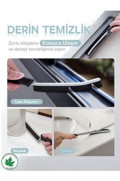 linmetal Multi-Purpose Multi-Fine Cleaning Brush between Grout Bathroom Kitchen Sink Detail Cleaning Brush 2 Pieces