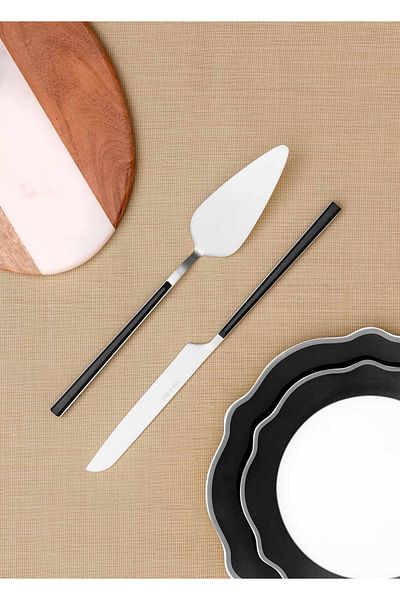 The Mia Silver Bianco Cake Serving Set - 2 Pieces Ckb0251