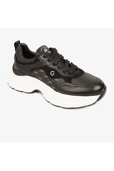 Greyder 33950 Women's Black Genuine Leather Sneaker Shoes