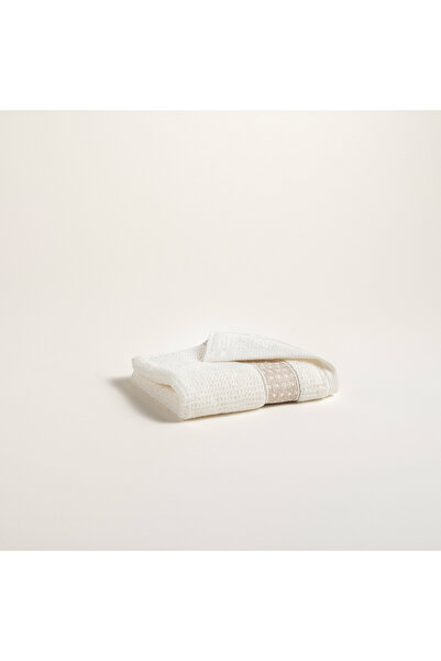 Zsa Zsa Zsu Vıseu Dar Jakar Bordürlü Pamuk %100 Pamuk El Havlusu 30x50 Cm Ekru