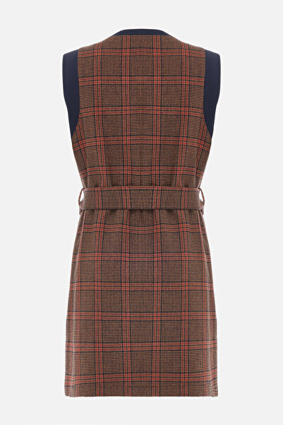 W Collection TABA MİNİ EKOSE BİSİKLET YAKA ELBİSE