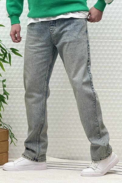 WAFRA Men's Elastic Waist Casual Baggy Jeans