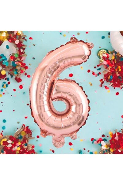 Behind party store 6 Years Old Rose Gold Number Foil Balloon 34 Inches 76 cm