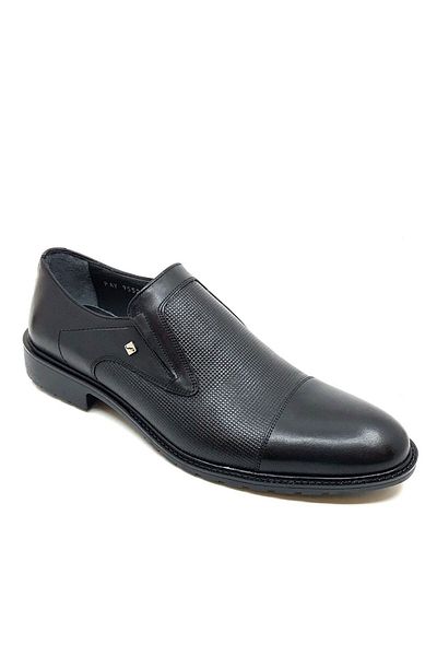 Fosco Black Genuine Leather Casual Men's Shoes 9552 46