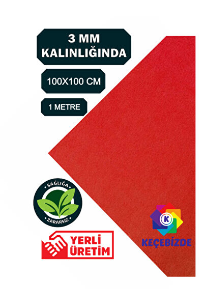 KeçeBizde Kalın Açık Kırmızı Keçe 3 Mm Kalınlığında