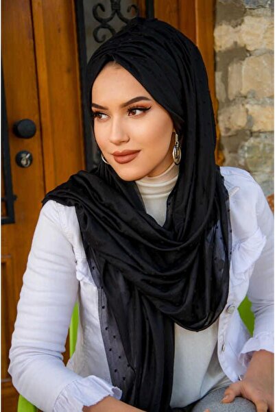 Aişe tesettür Μαύρο σάλι με κορδόνια