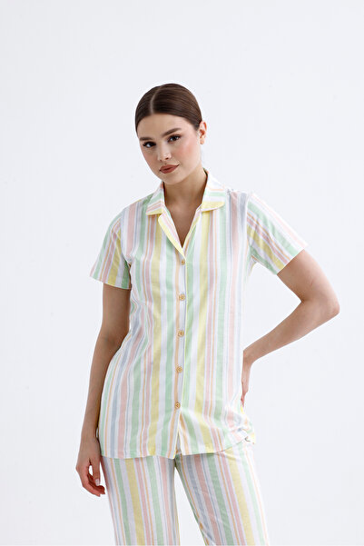 M MOONCOVER Σετ γυναικεία βαμβακερή πιτζάμα Mooncover – Κοντό μανίκι με μακρύ...