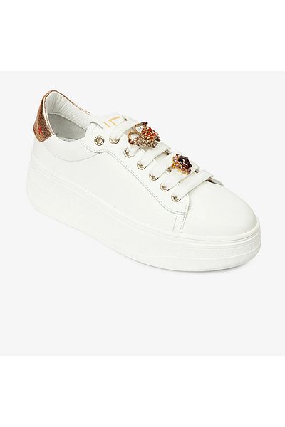 Greyder 59121 Pantofi de damă, alb, bronz, din piele naturală