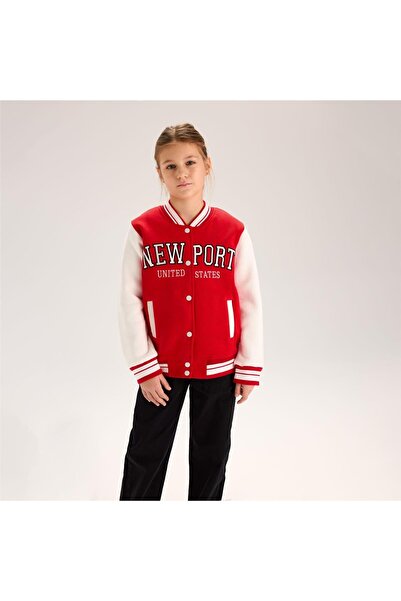 WANEX Kız Çocuk Şardonlu Kolej Ceket - 23075 - Nar Çiçeği