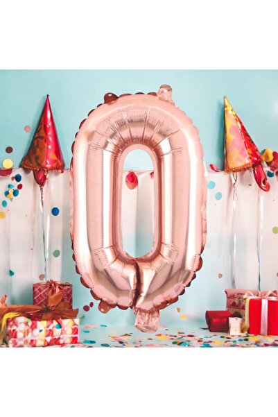 Behind party store 0 Rose Gold Number Foil Balloon 34 Inch 76 cm