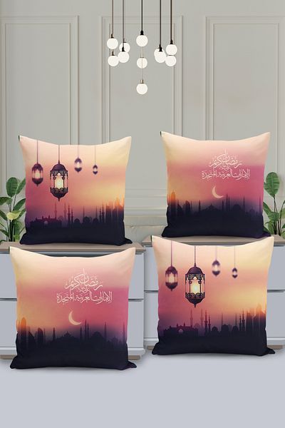 Filamente Set de huse de pernă cu model special Ramadan din 4 piese - imprimate digital pe două fețe