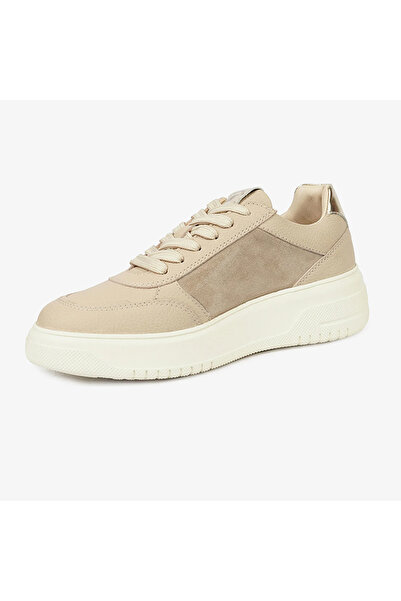 Greyder 33733 Kadın Ekru Hakiki Deri Sneaker Ayakkabı