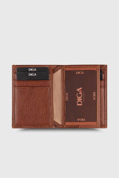DİGA 863 Model Real Leather Tan Wallet