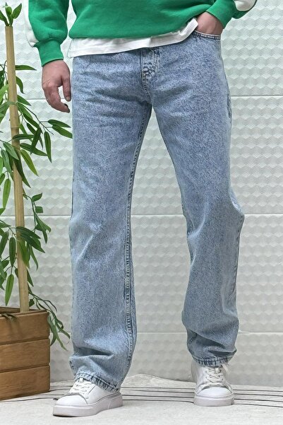 WAFRA Erkek Beli Lastikli Rahat Kullanım Baggy Kot Pantolon