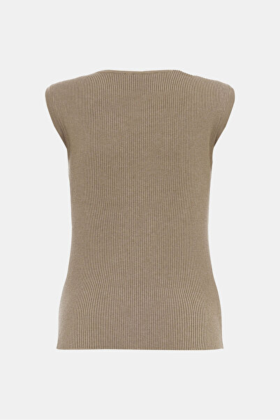 W Collection Mink V-Neck Sleeveless Jumpsuit