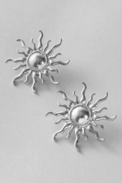 C&E Design Kadın Gümüş Renk Büyük Boy Güneş Küpe