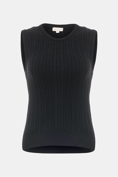 W Collection SİYAH O YAKA KOLSUZ SÜVETER