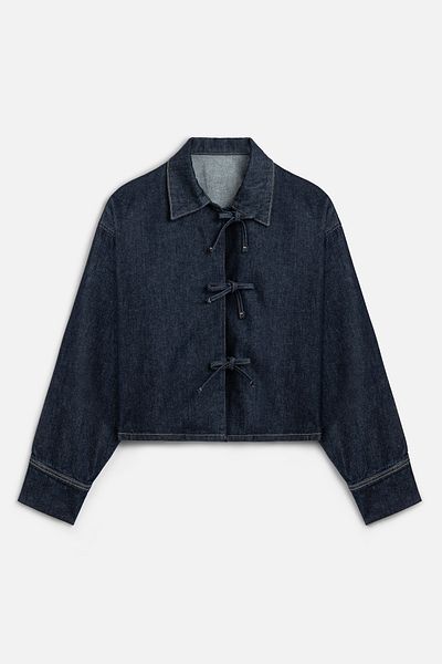 Manuka Blaue Jeansbluse – Leder und Leder