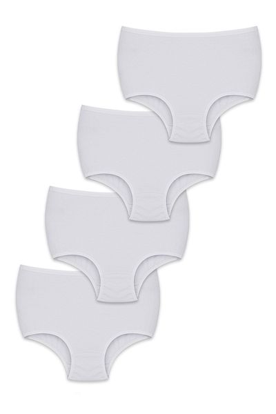 BEGATEKS Women's Panties High Waist 4 Pack - High Waist Comfortable Underwear, Cotton Fabric, 7 Different Color Options
