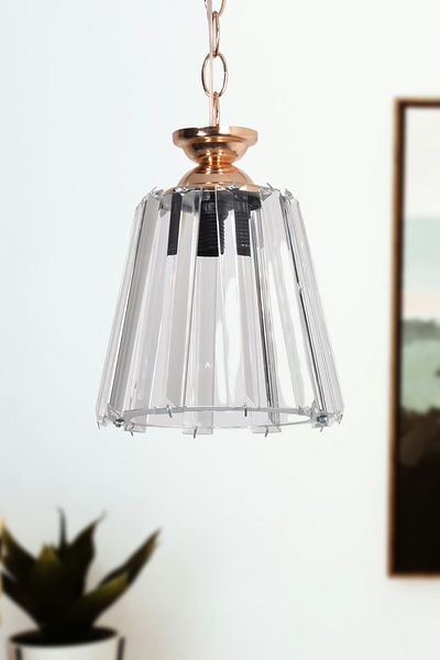Modavize Chain Modern Design Hall Kitchen Entrance Children's Room Gold - Gold Color Crystal Glass Single Chandelier