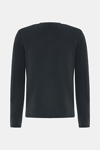 W Collection SİYAH BİSİKLET YAKA UZUN KOLLU SWEATSHIRT