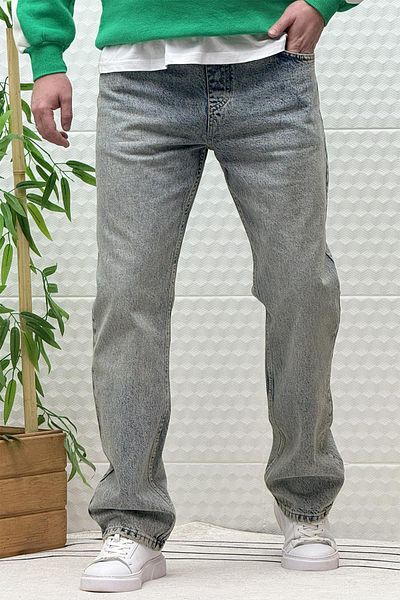 WAFRA Men's Elastic Waist Casual Baggy Jeans