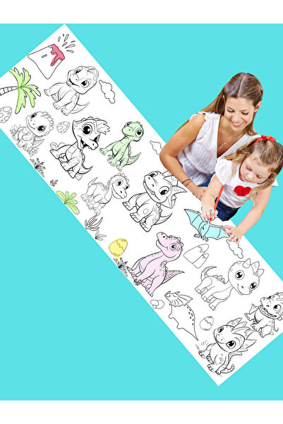 ceodesign ورق رسم عملاق بطول 2 متر من الجيل الجديد بطابع الطفل دينو مقاس 62 س...