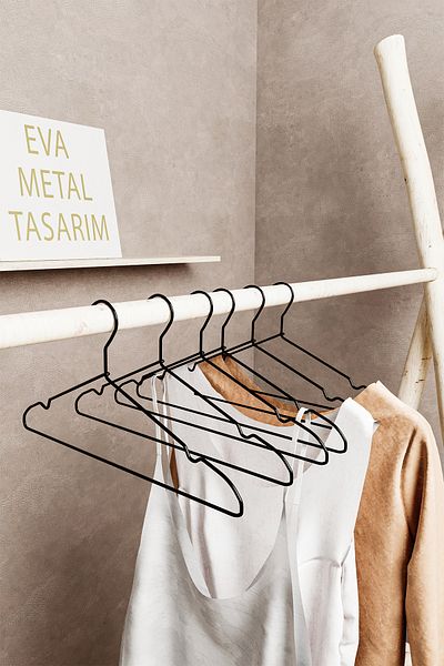 EVA METAL TASARIM 24 части луксозна черна метална закачалка - качествена закачалка за дрехи