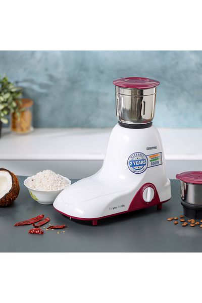 Geepas 3-IN-1 Mixer Grinder- 650W Powerful Motor with Stainless Steel Jars and Blades
