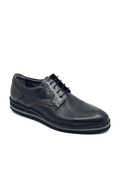 Fosco Black Genuine Leather Casual Men's Shoes 9586 46 42