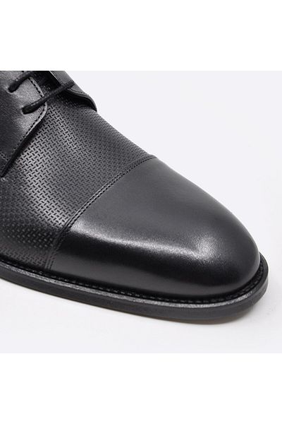 Fosco Genuine Leather Black Men's Classic Shoes 9854 100