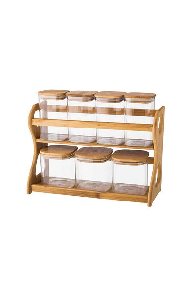 Dania 7 Piece Storage Set Different Sizes Bamboo Lid
