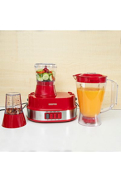 Geepas 4-in-1 Food Processor Electric Blender Juicer, 2-Speed with Pulse Function & Safety Interlock