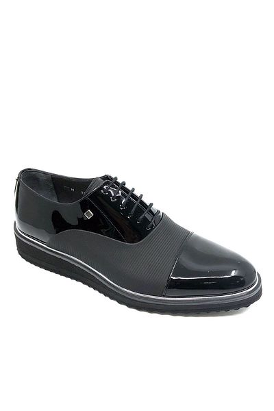 Fosco Black Patent Leather Lace-Up Men's Shoes 1566 430 710