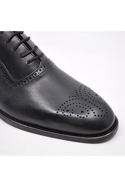 Fosco Genuine Leather Black Men's Classic Shoes 9852 100